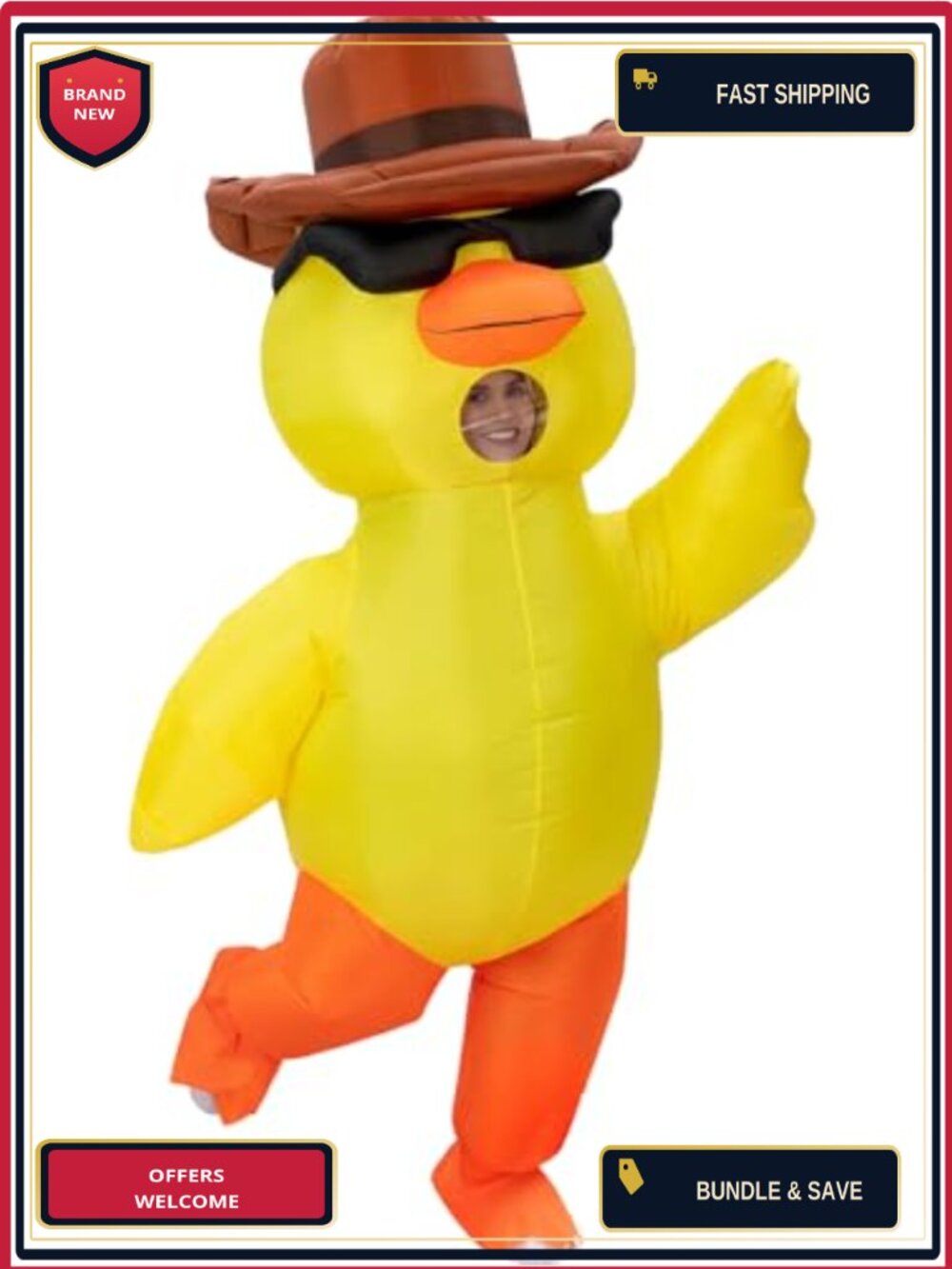 Adult Inflatable Duck Costume Blow Up Party Cosplay Easter
